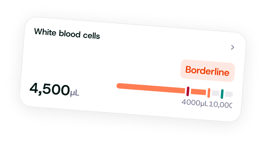White blood cells metric card